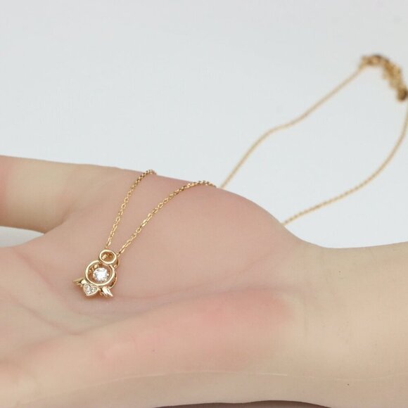 Angel Charm Rose Gold Necklace with Sparkling Centerpiece, XPNL0230 - Picture 4 of 13